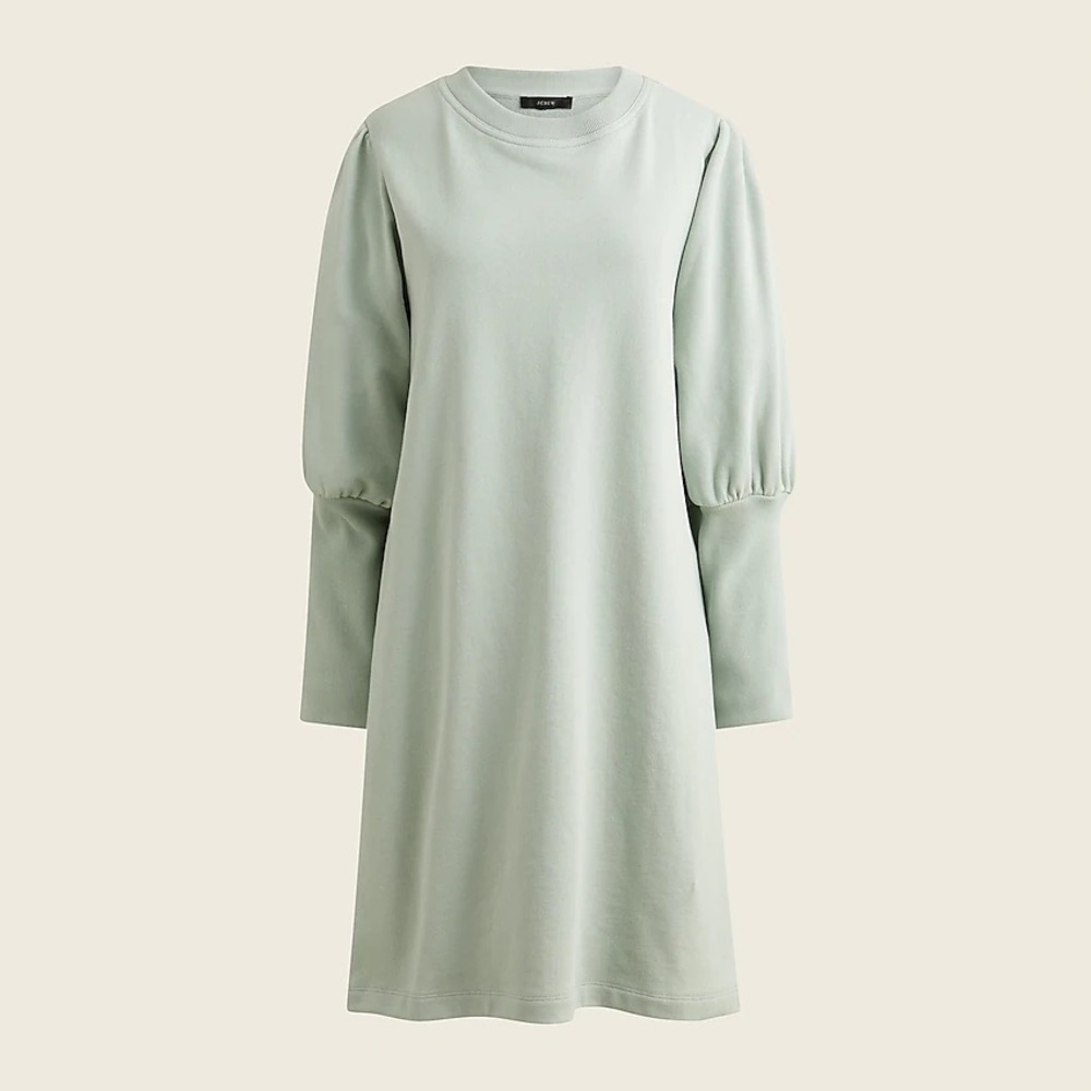 J Crew Original Cotton Terry Puff Sleeve Sweatshirt Dress - XXS